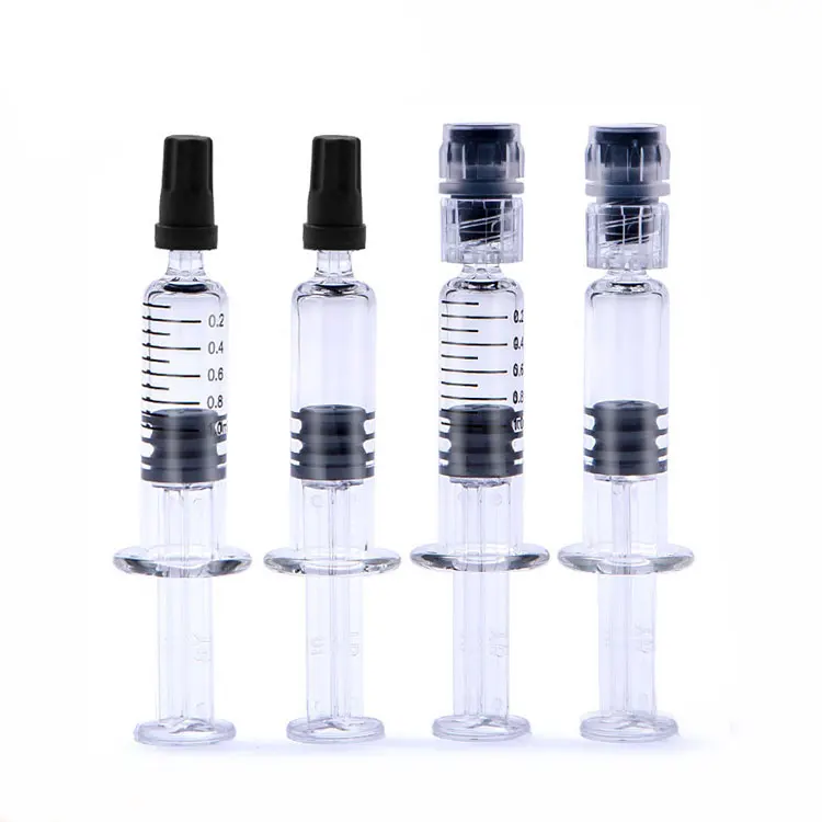 

Wholesale empty Prefilled 1ml Glass Syringe for cbd oil medical 1 ml marked glass syringe, Transparent glass