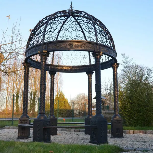 Large Metal Sculptures Cast Iron Outdoor Gazebo - Buy Large Metal