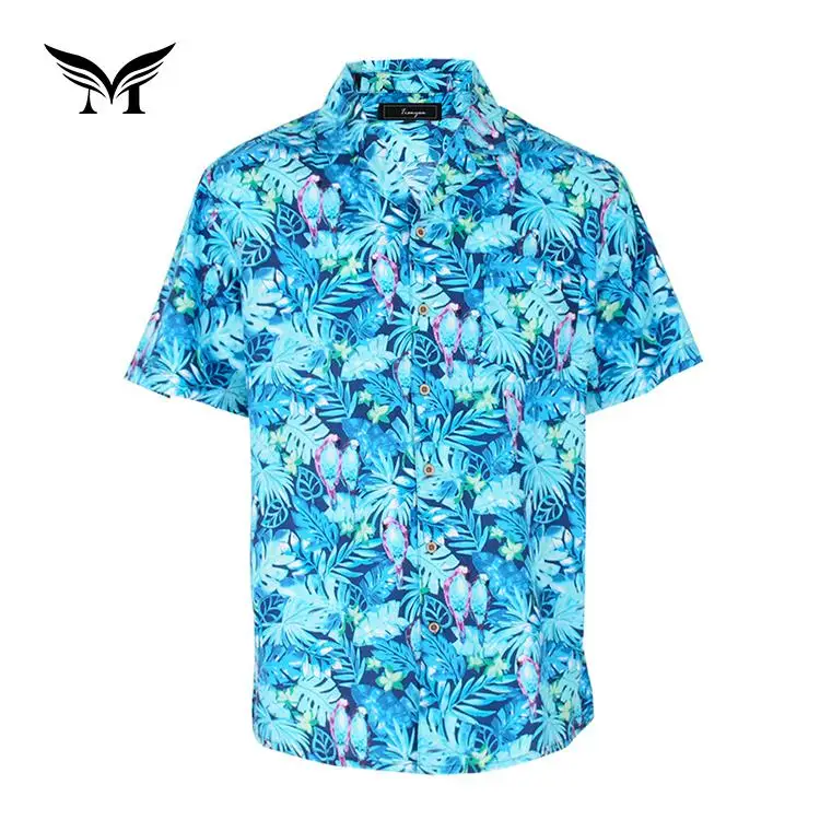 

American design floral rainforest summer printed mens wholesale western shirts