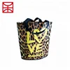 Custom made high capacity leopard print laminated green eco non-woven shopping bag