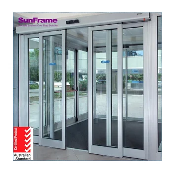 Sun Frame Automatic Sensor Glass Sliding Door Good Products Aluminium Sliding Mesh Door View Sliding Door Sun Frame Product Details From Foshan