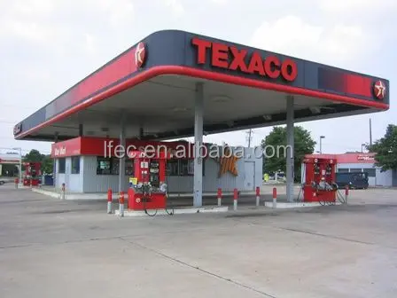 Prefab Light Weight Steel Structure Gas Station Canopy
