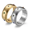 China Factory custom engraved Incentive Maxim encouragement gold plated stainless steel rainbow moonstone engagement ring