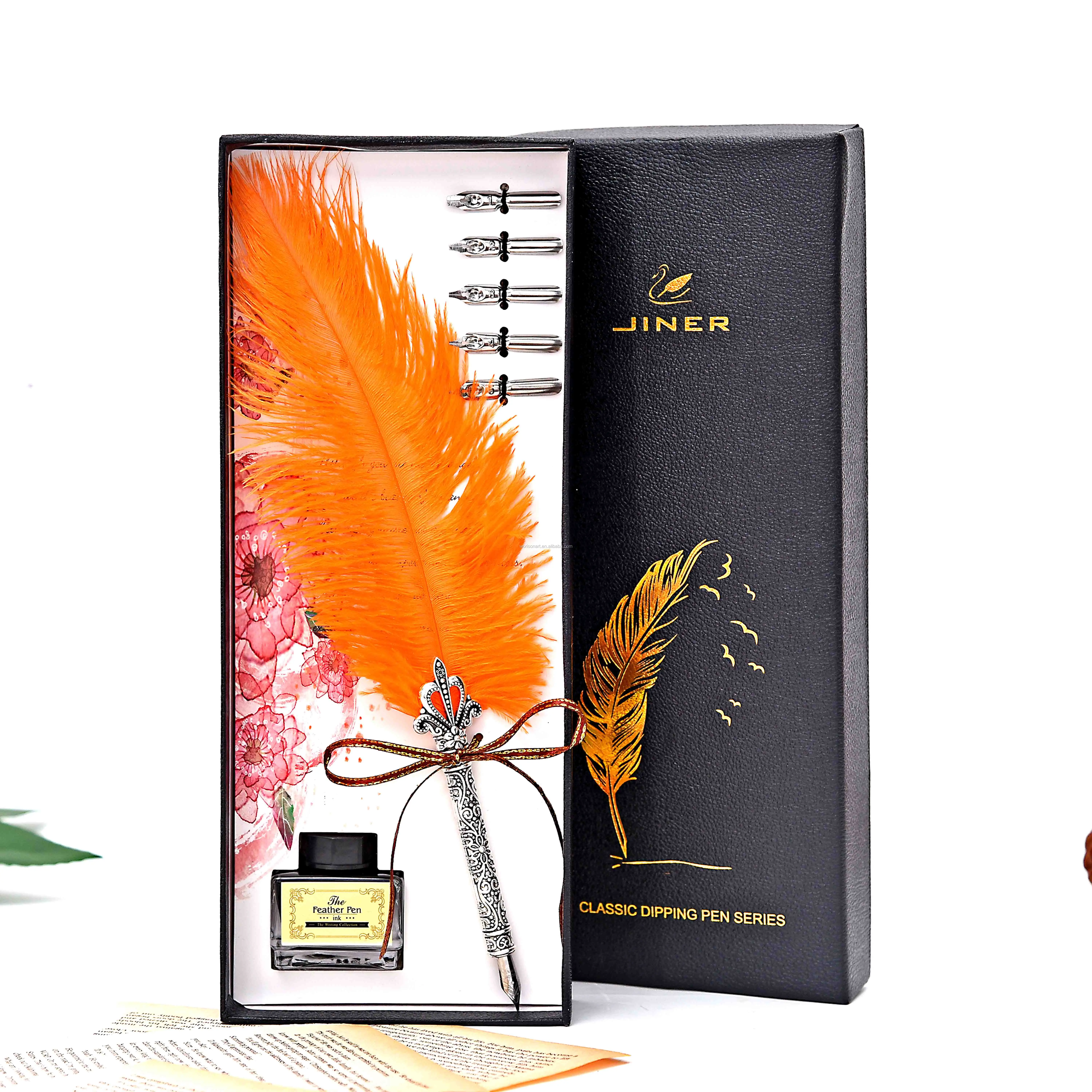 Calligraphy Pen Set Writting Quill Feather Pen 100% Hand Craft
