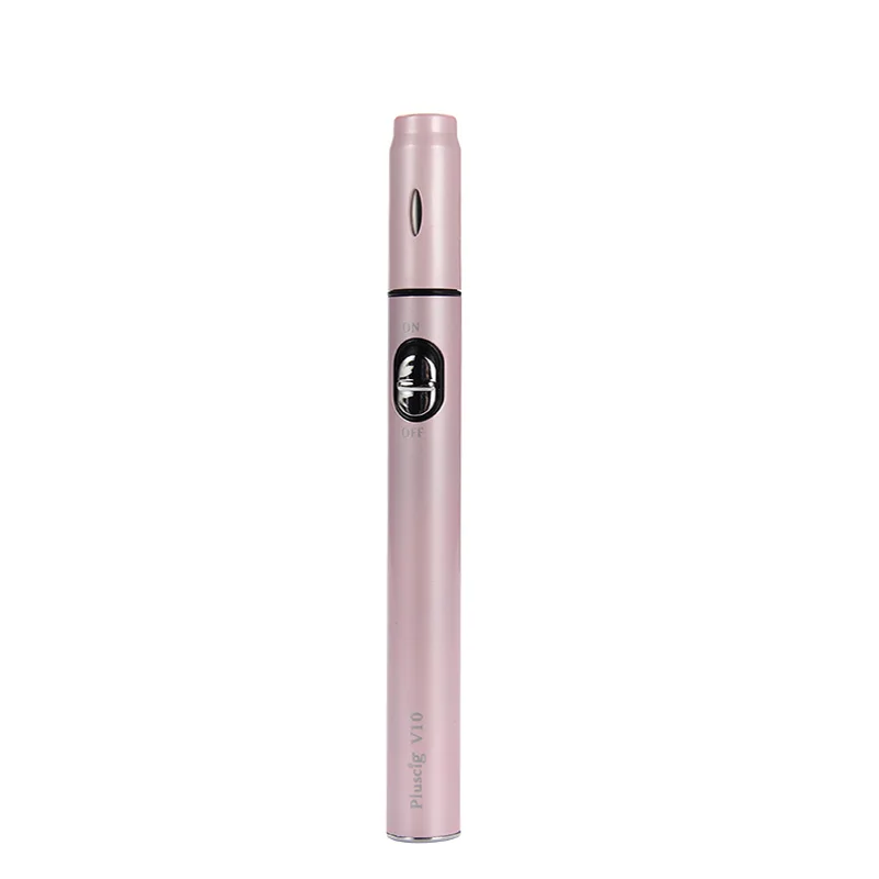 

2019 New products Pluscig V10 15 e cig cartridges/ e cig battery 900mAh, Black/blue/pink