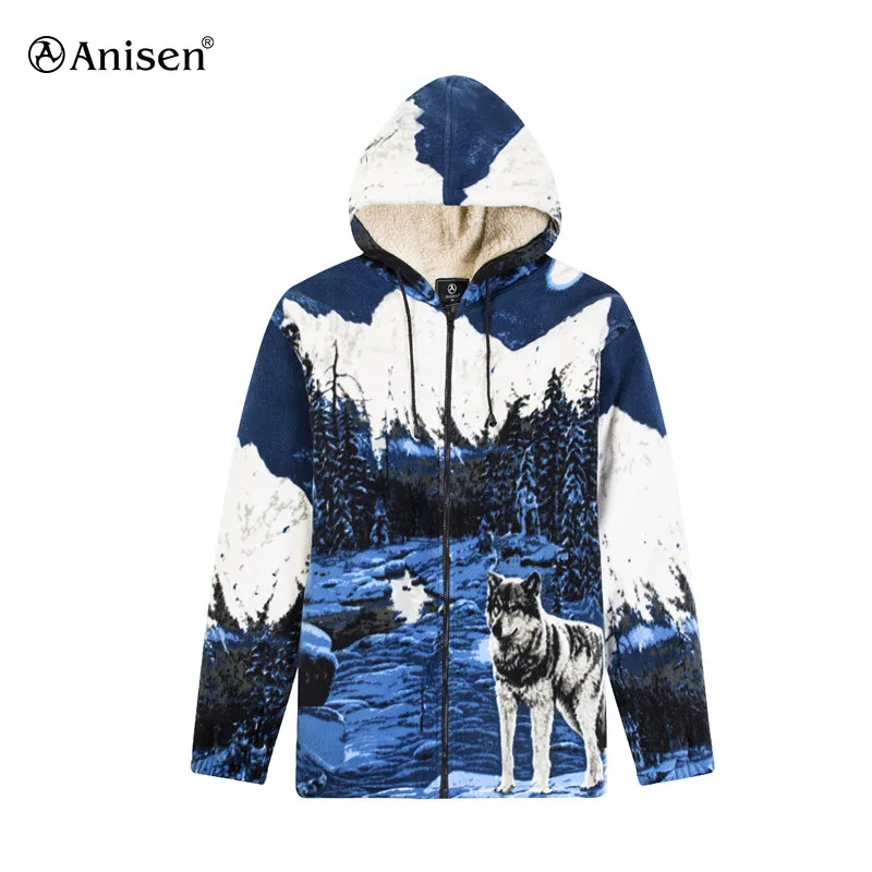 

custom 3d animal printing windproof thick warm xxxl hoodies winter coat men clothing