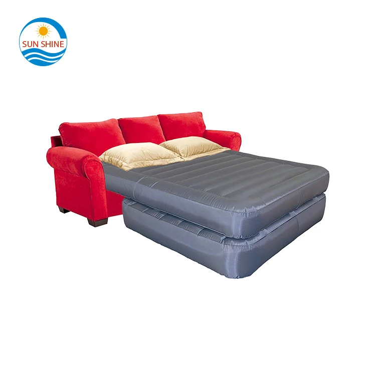 Double Bedroom Furniture Flocking Pvc Inflatable Air Bed / Mattress / Camping Bed