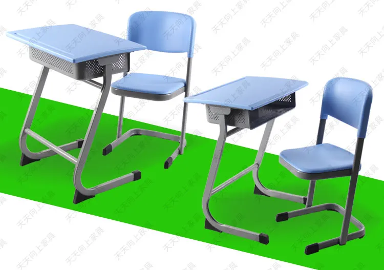 Environmental PE/PP Kindergarten Desks and Chairs Fixed Student School Chair and Desk Set