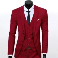 

YSMARKET Fashion Business Casual Men Tops Suits 3 piece set (Jacket+Pants+Vest) Formal Wedding Suits Groom Male Blazer Slim Fit