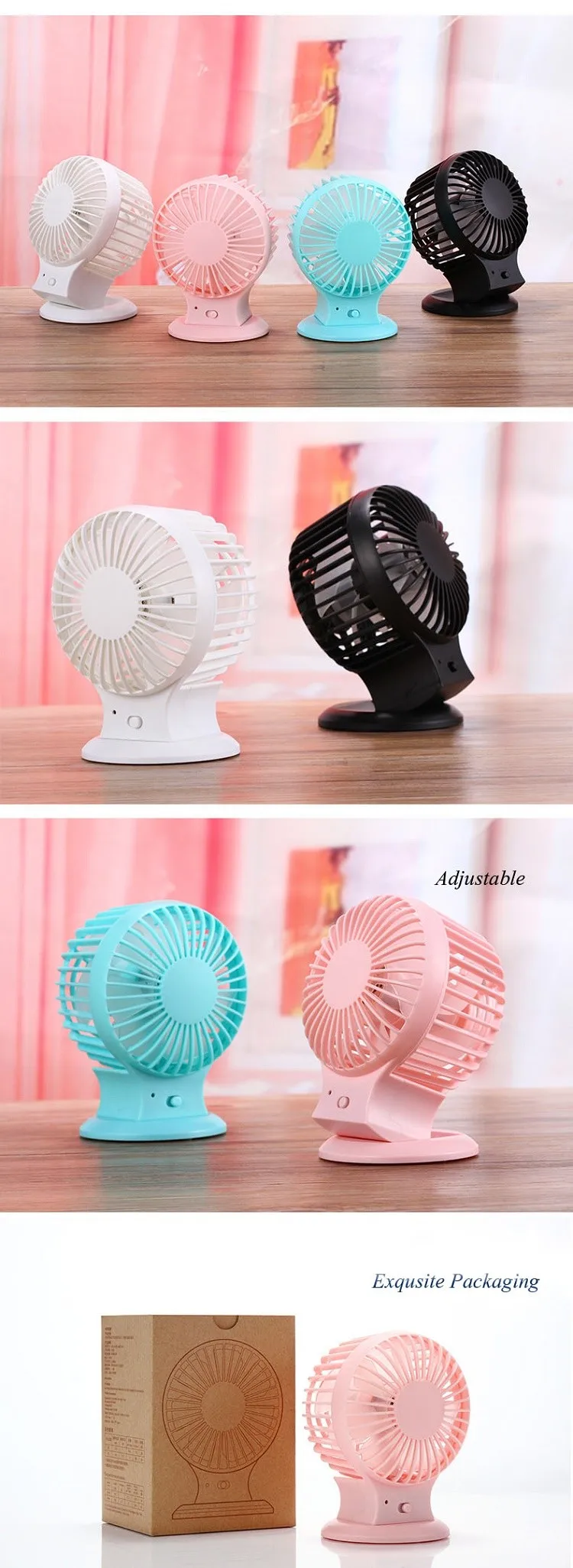 Hot Sale Rechargeable Wireless Mini Air Cooling USB Fan For Outdoor