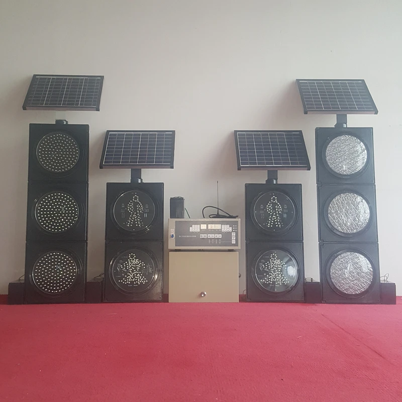 
200mm Solar Powered Wireless Traffic Light Controller System 
