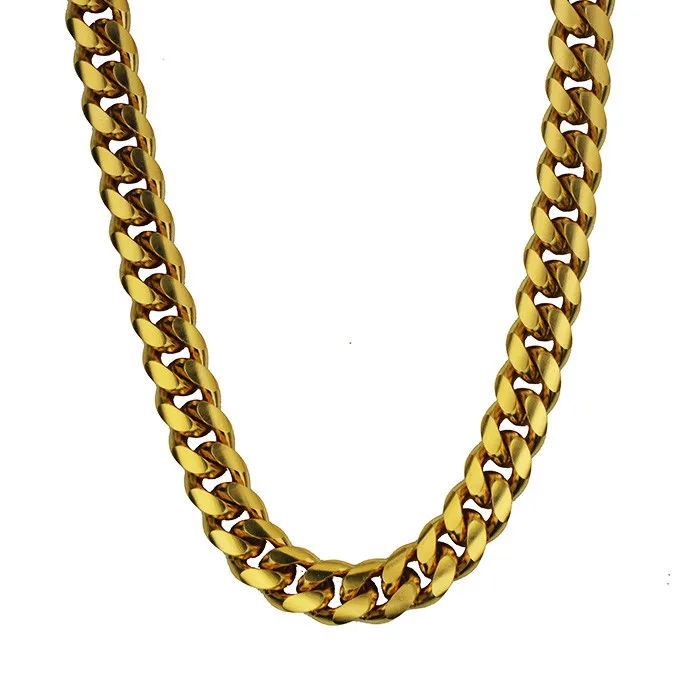 

Fashion Jewelry Necklace Cuban Link Chain Hip Hop, 18k gold;rhodium;rose gold or black