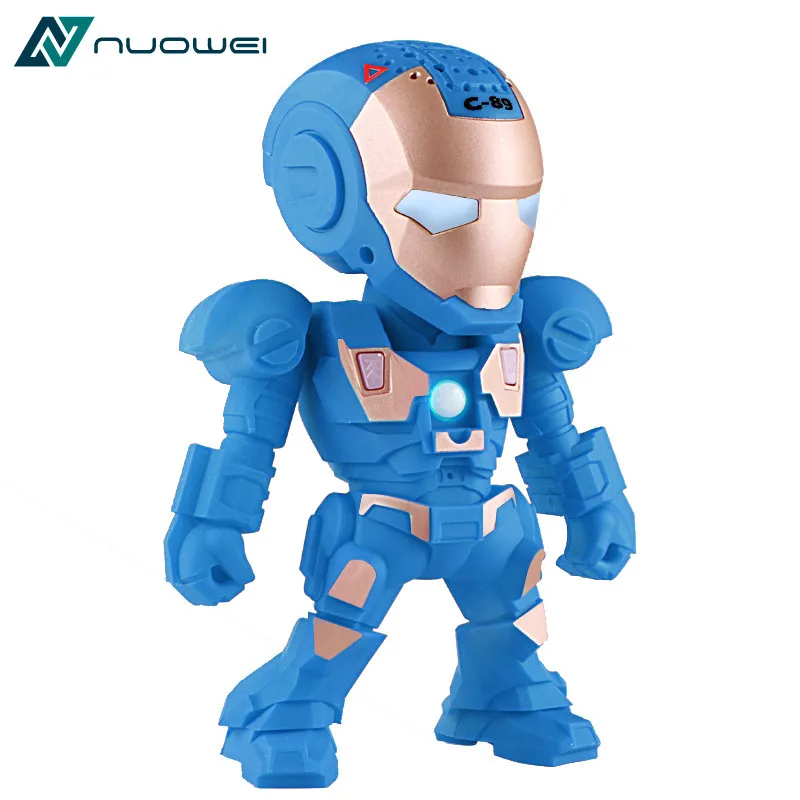 

New product ideas 2018 iron man cartoon bluetooth speaker with portable bluetooth speaker led light, Red/blue/white/black