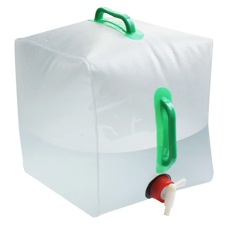 

Outdoor Water Container 5 Gallon/20L Eco-Friendly PVC Water Bag Portable Collapsible Folding Water Bucket, Transparent