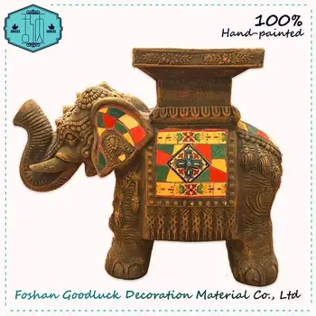 Hand Painted Indoor Decorative Elephant Handmade Cement Craft - Buy