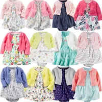 

2pcs new summer infant baby girls clothes pretty bodysuit dress