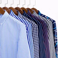 

Plus size shirts casual shirts for men polyester plaid stripe shirts button down shirt