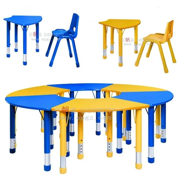 Plastic Adjustable Ergonomic School Furniture 6 Seater School Desk