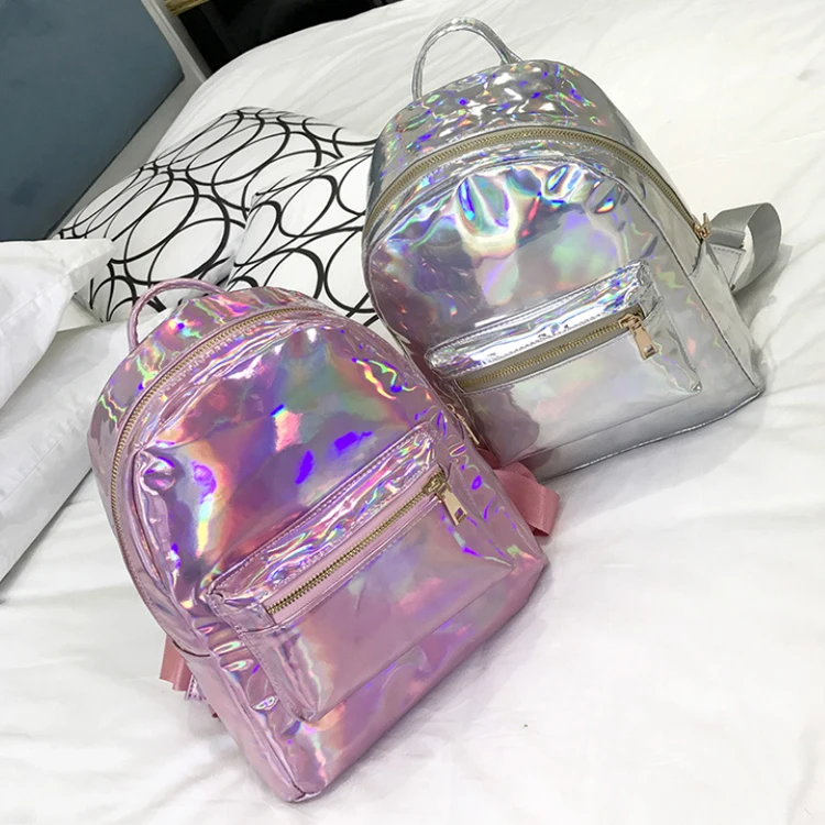 

Osgoodway2 Cute Ladies Backpack Stylish Holographic Laser College Backpack Bag for Girls, 5 color options