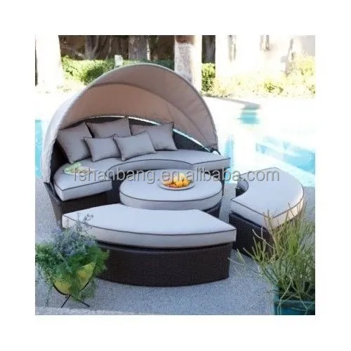 Al aire libre cama de día con dosel seccional sofá cama salón Patio