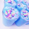 Jumbo Blue Unicorn Fluffy Butter Slime Scented Therapeutic Putty Birthday Cake Pastel Floam Cloud Slime Soft Stretchy Non-Sticky