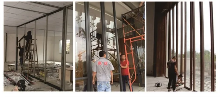 85 movable glass partitions 