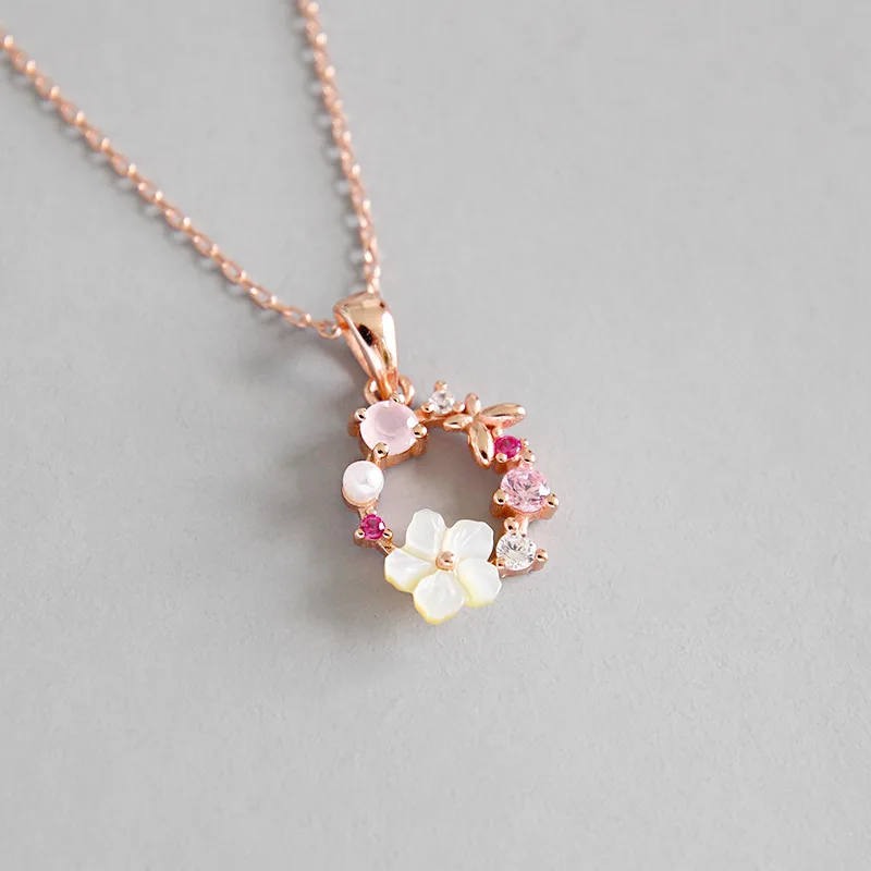 

925 Silver rose gold plated Elegant Party Jewelry Sets Necklace and Earring Sets