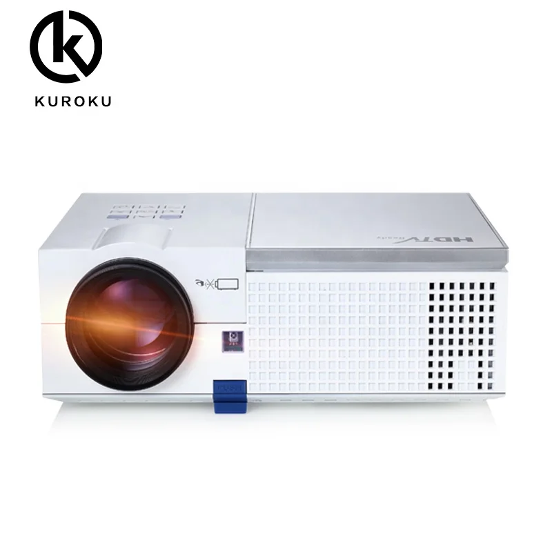 

High quality led portable home theatre projector 1024x768, White/black/golden
