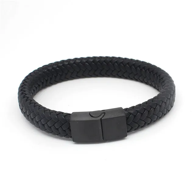 

Stainless Steel Jewelry Mens Leather Bracelet