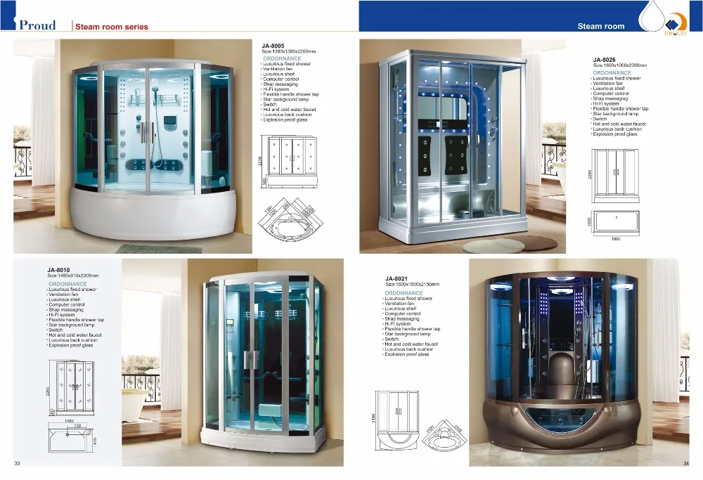 Bathroom Steam Shower Room With Massage Jet Double Home Steam Bath