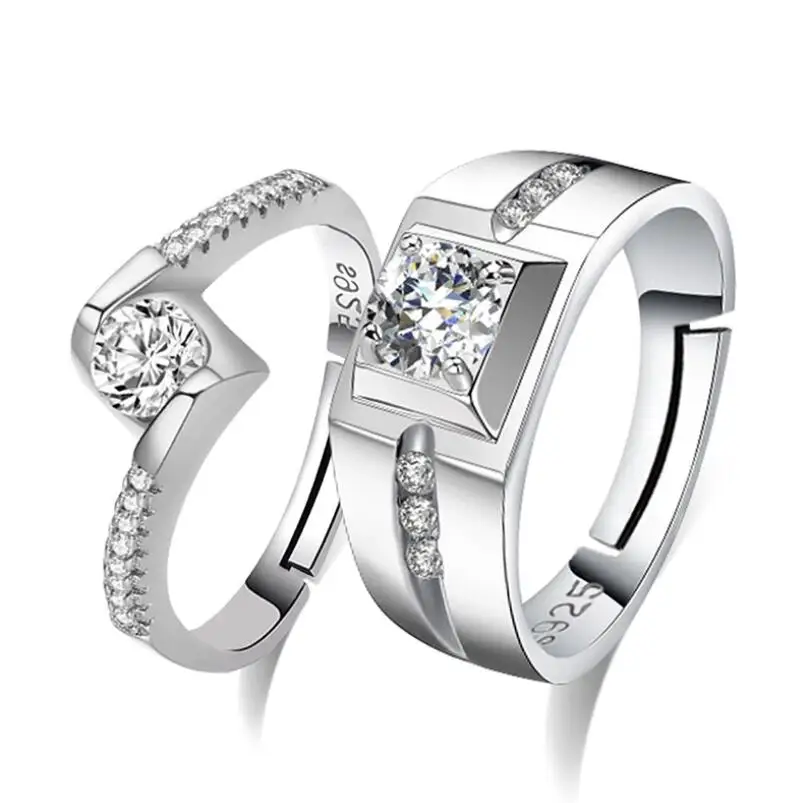 

2018 new fashion Full of zircon couple rings