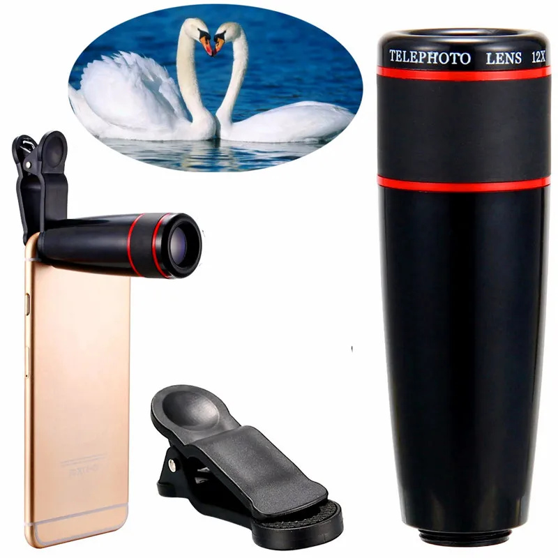 

Portable 12X Zoom Telescope Telephoto Camera Lens Mobile Phone Camera Lens with Clip Universal For For For, N/a