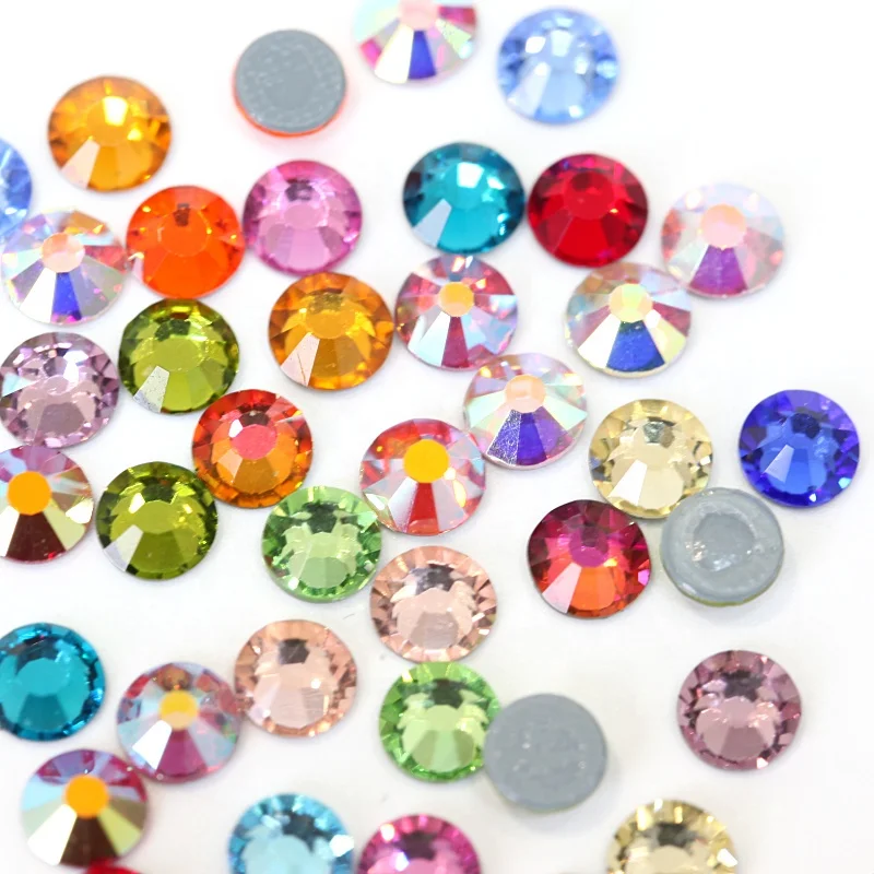 OLeeya Wholesale Hot sale Full Colors And Sizes 2028 Same Cut Glass Flatback Hot fix Rhinestone For Dresses