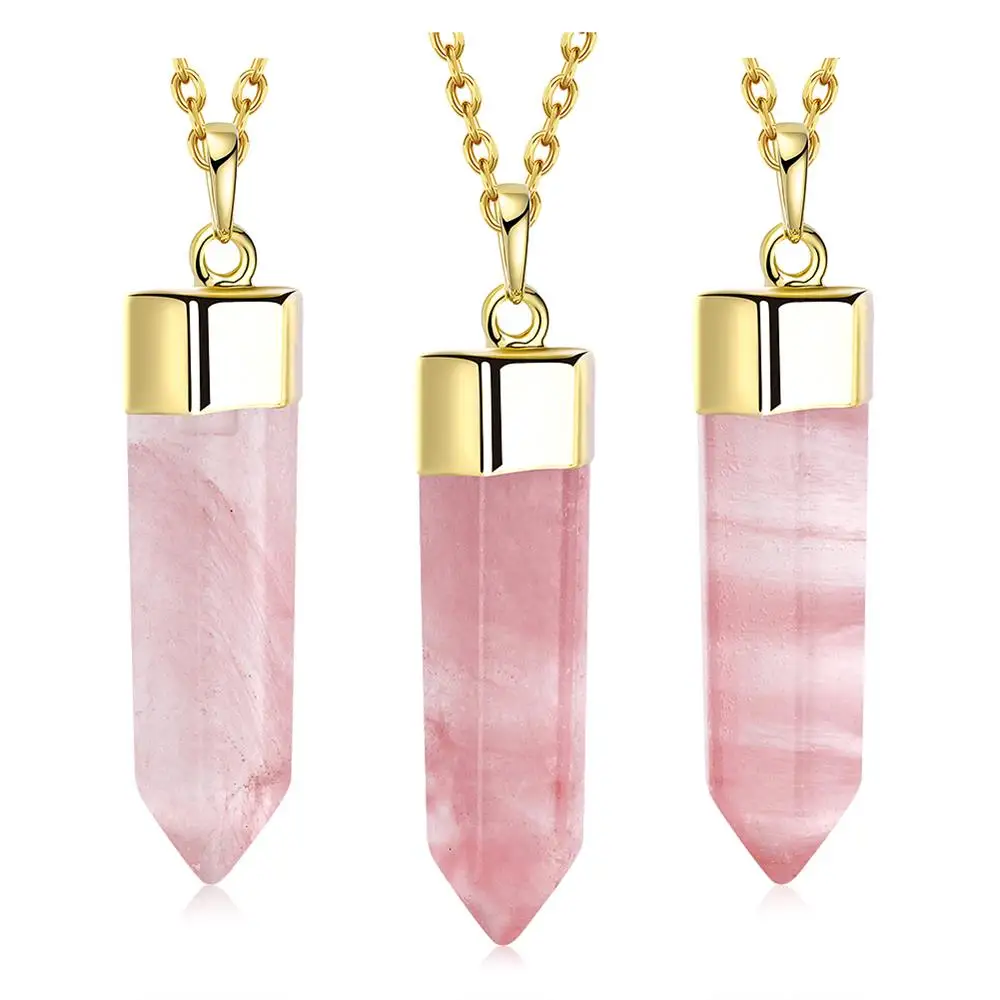 

PandaHall Fashion Jewelry Necklaces Ladies Jewelry Energy Bullet Cherry Quartz Pendant Necklace