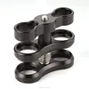 CNC machine milling stainless steel 304 Dual Hole Ball Clamp Mount 3 Joint for Diving Underwater Housing Light Connector