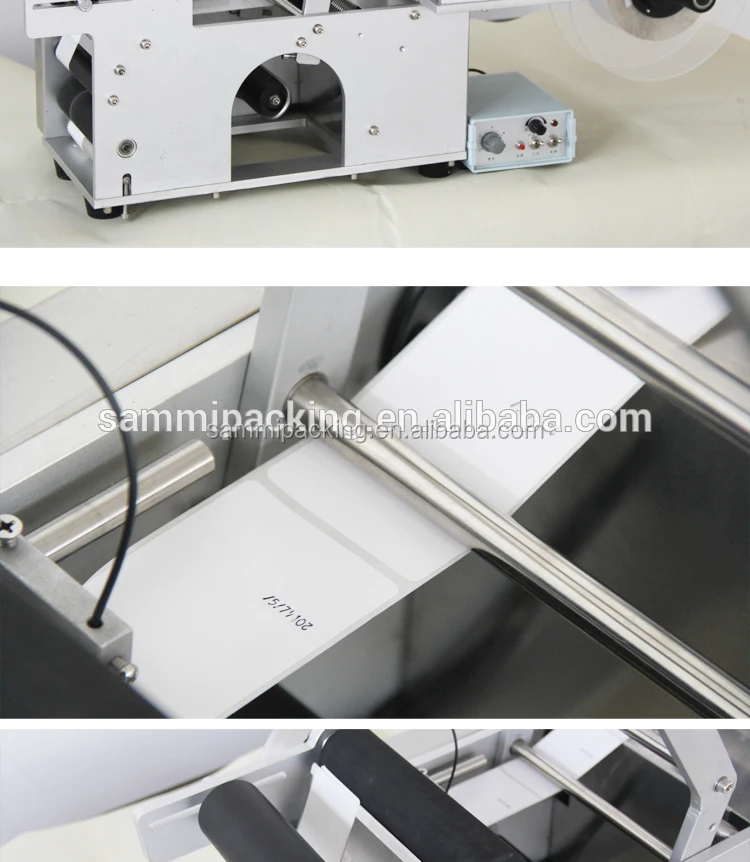 Adhesive Label Sticker Printing Machine For Round Bottle with date printer