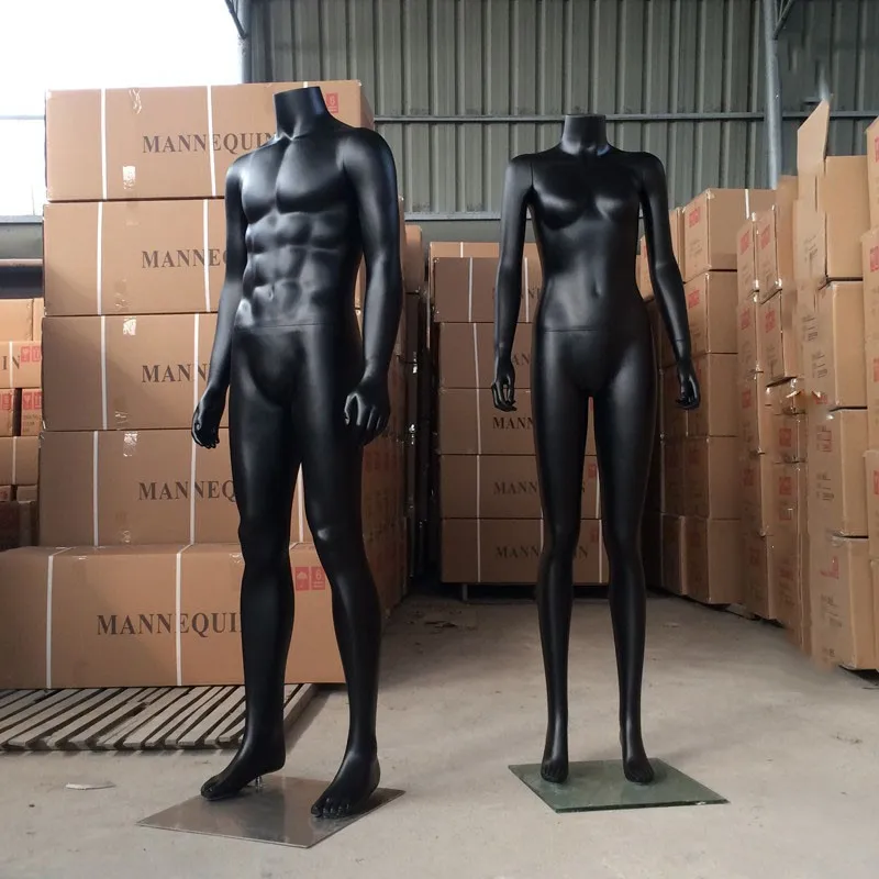 Xinji Fiberglass Abstract Matte Black Standing Mannequin Cool Male