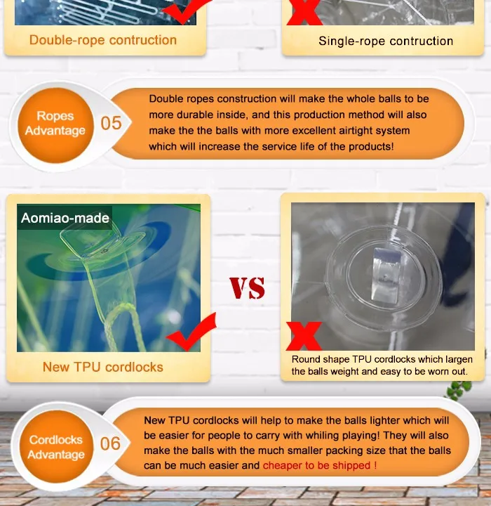 Half Red/ Blue Inflatable Bumper Bubble Soccer Ball With Window