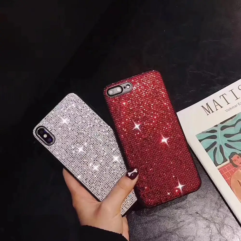 

fast shipping Fashion Bling Bling Case Cellphone PU Glitter Phone Back Cover for samsung S8 S9 S10 plus A10 A20 A30 A50, N/a