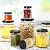 stocked mini empty 1.5 oz Hex Jar 45ml 50ml 60ml small clear hexagon glass bottles for Party Favors Preserves Spices Kitchen