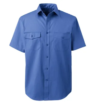 Custom Made Shirt Men's Short Sleeve Straight Collar Double Pockets ...