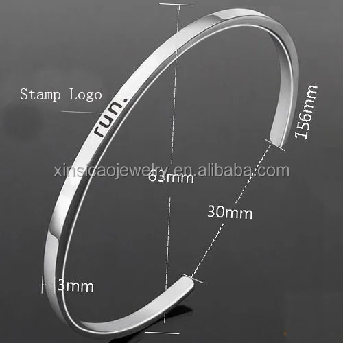 
Custom Top Quality Stainless Steel Custom Engrave Bangle Hand Stamped Cuff Bracelet Wholesale 
