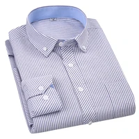 

Custom casual long sleeve button down oxford 100 cotton stripe men's dress shirt