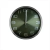 Promotional 12" Silver Grey Brushed Aluminum Alloy Wall Clock with Custom Printing on the Face