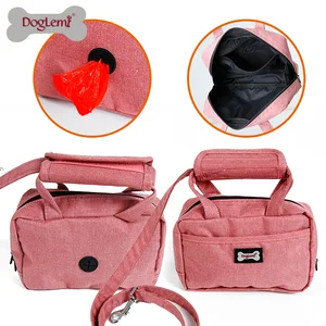 Image of Easy Walking Dog Pet Collar and Leash with Handle Bag Dual Doggie Bungee Pet Snack Bag