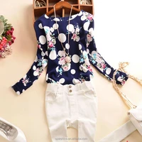 

2019 chiffon shirt design polka dot print blusas femininas women tops and blouses ladies blouse designs