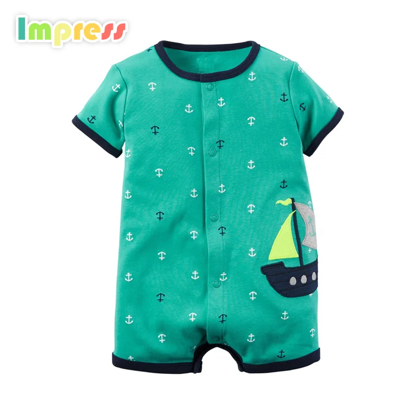 

2017 Hot sale fashion soft cotton import baby clothes China romper cartoon printed baby clothes, As picture