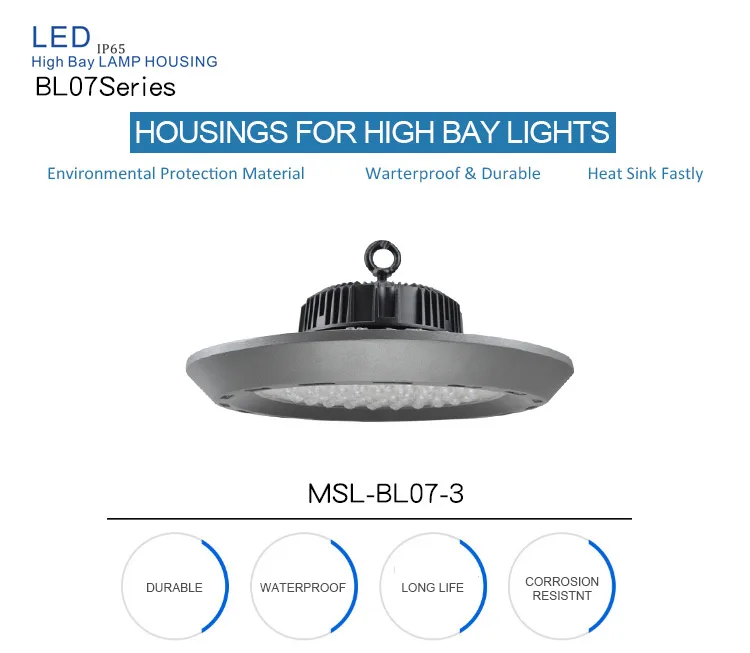 Factory price LED light fitting 200w led high bay light housing