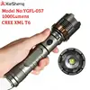 High Power Rechargeable Led Flashlight Adjustable Focus 1000 lumens Self Defensive Led Torch Flashlight