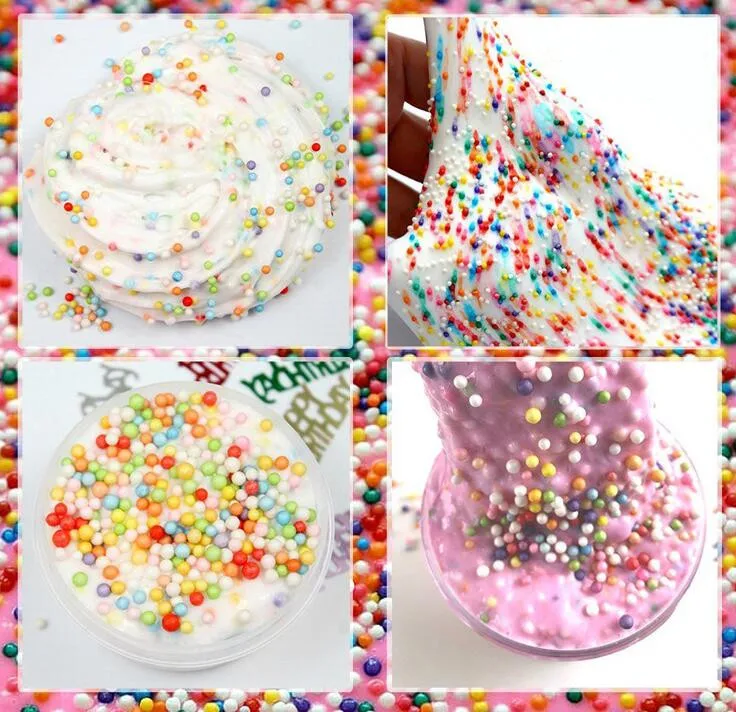 
Crystal Slime Making Kit With Fishbowl Beads Glitter Fruits Slices For Clay DIY Foam Beads Craft Toys 